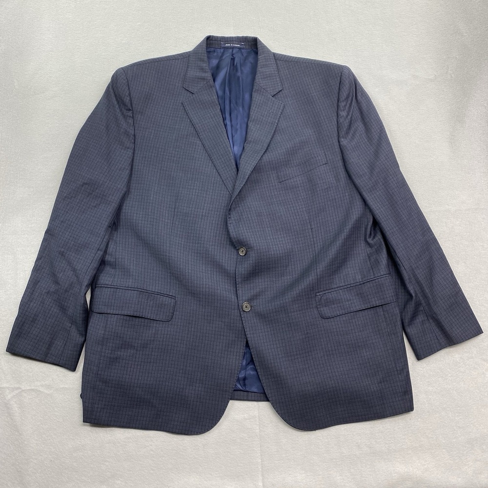 Cremieux Loro Piana Sport Coat Mens 50R Blue Wool Check Super 130s 2 Button